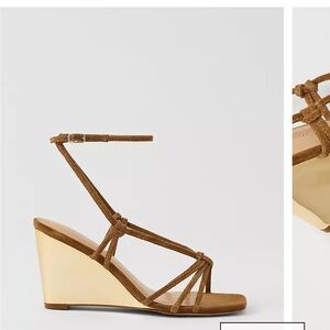 Ann Taylor Tan Wedge Sandals